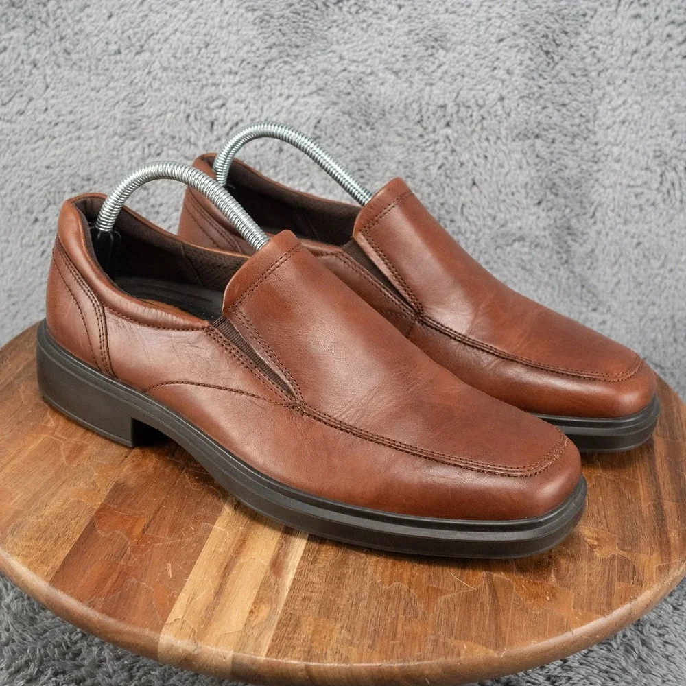 Ecco Helsinki 2 Loafers Men's Size 8 / 8.5 EU 42 Brown Leather Slip On Fluidform